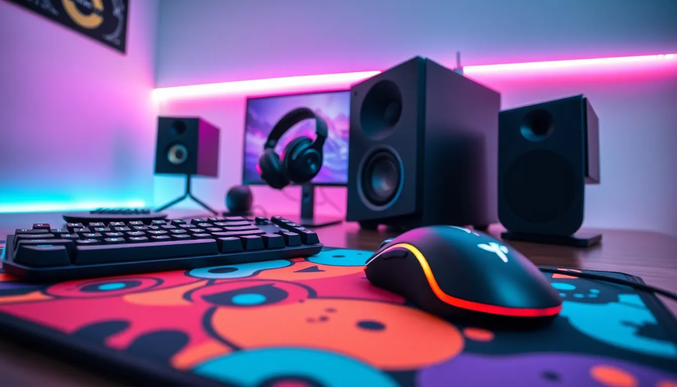 modern gaming accessories on a stylish desk.